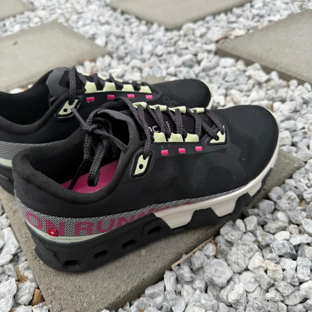 On Cloudmonster Hyper Black Mint  Women's Size 8 Sneakers Running Max Cushion - Picture 10 of 11